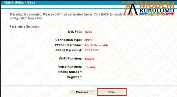 TP-LINK TD-VG3511 Modem Kurulumu 8