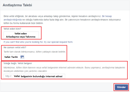 FAcebook Hesap Anıtlaştırma