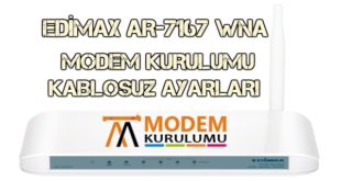 Edimax AR-7167wna Modem Kurulumu Kablosuz Ayarları
