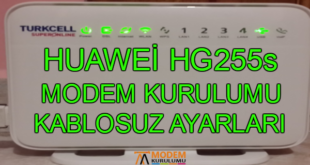 Huawei HG255s (Superonline) Modem Kurulumu Kablosuz Ayarları
