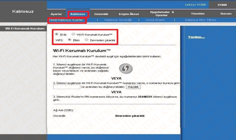 Linksys X1000 Kablosuz Modem Kurulumu