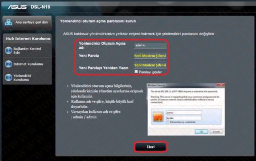 Asus DSL-N16 Kablosuz Modem Kurulumu