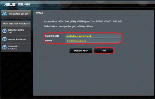 Asus DSL-N16 Kablosuz Modem Kurulumu