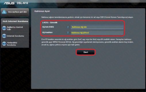 Asus DSL-N16 Kablosuz Modem Kurulumu