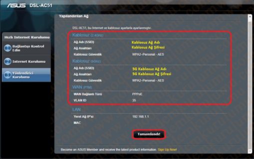 Asus Dsl-AC51 Kablosuz Modem Kurulumu