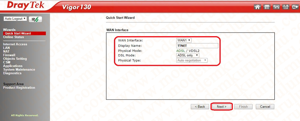 DrayTek Vigor 130 Modem Kurulumu