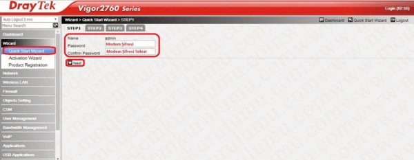 DrayTek Vigor 2760 Kablosuz Modem Kurulumu