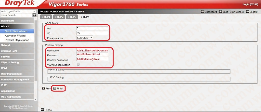 DrayTek Vigor 2760 Kablosuz Modem Kurulumu