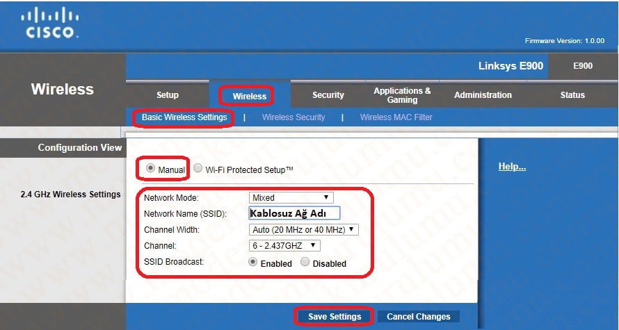 Linksys E900 Kablosuz Modem Kurulumu