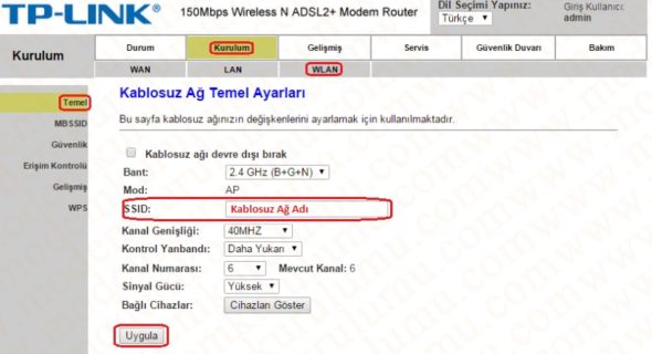 TP-Link-TD854W Kablosuz Modem Kurulumu