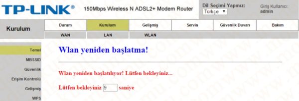 TP-Link-TD854W Kablosuz Modem Kurulumu