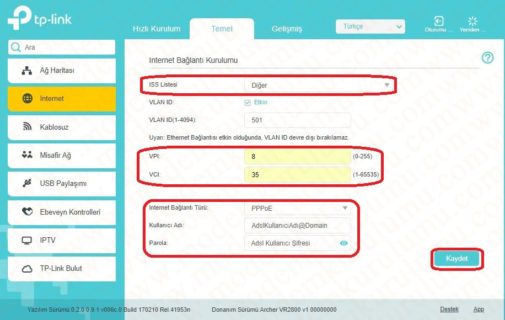 TP-Link Archer VR2800 Kablosuz Modem Kurulumu