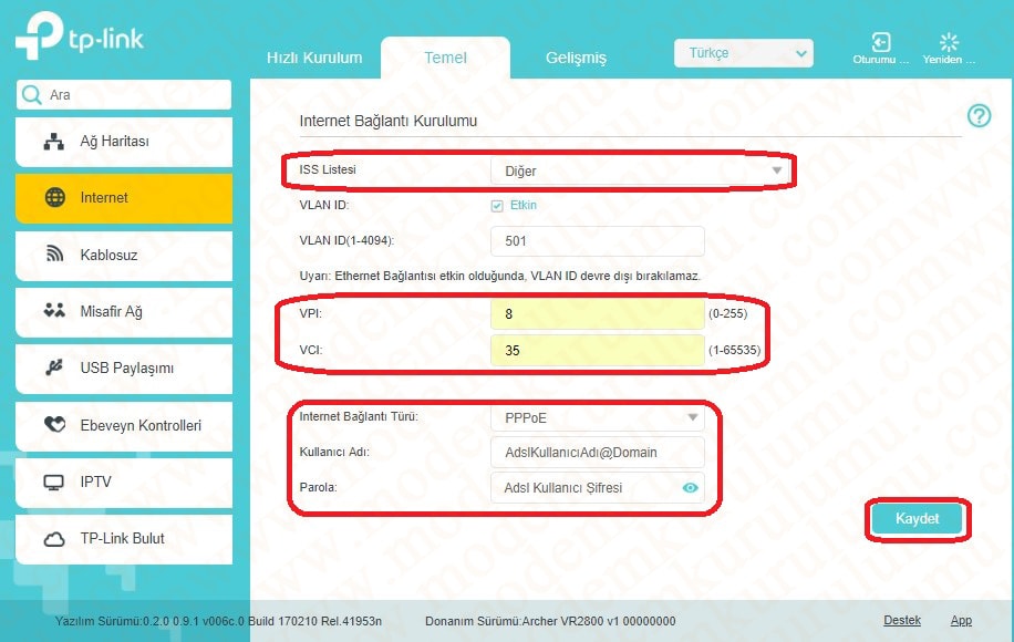 TP-Link Archer VR2800 Kablosuz Modem Kurulumu