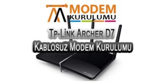 Tp-Link Archer D7 Kablosuz Modem Kurulumu