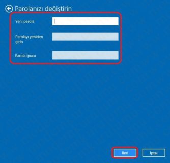 Windows 10 Şifre Değiştirme