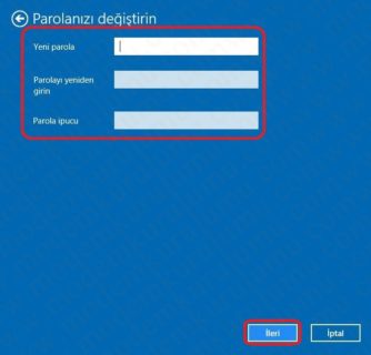 Windows 10 Şifre Değiştirme
