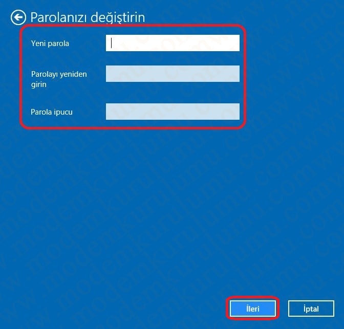 Windows 10 Şifre Değiştirme