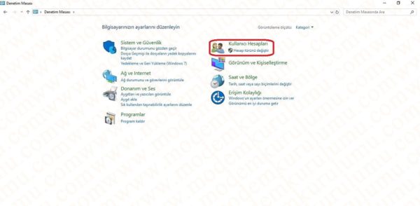 Windows 10 Şifre Değiştirme