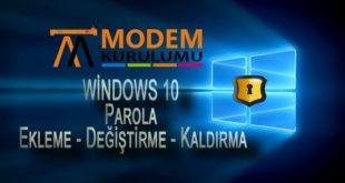 Windows 10 Şifre Değiştirme