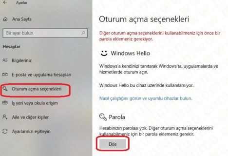 Windows 10 Şifre Değiştirme