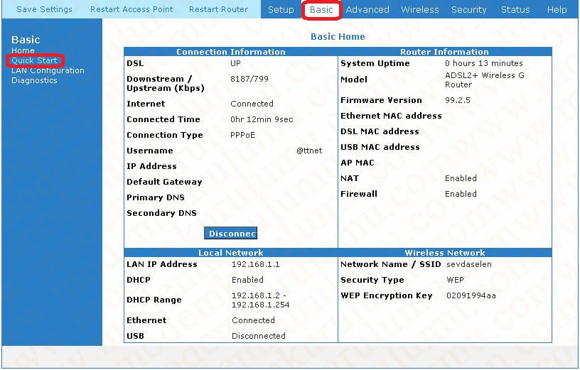 Aztech DSL 600 EW Kablosuz Modem Kurulumu