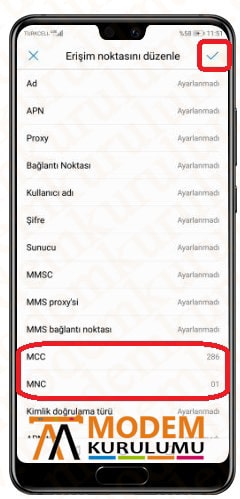 Huawei P20 İnternet Ayarları