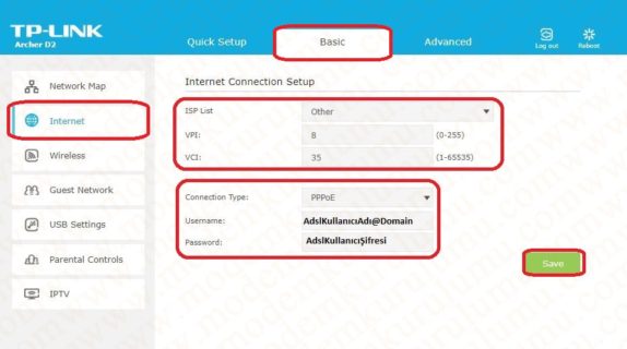 TP-Link Archer D2 Kablosuz Modem Kurulumu