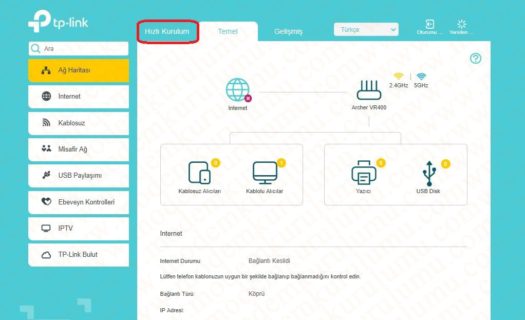 Tp-Link Archer VR400 Kablosuz Modem Kurulumu