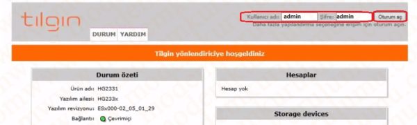 Tılgın HG 2331 Kablosuz Modem Kurulumu