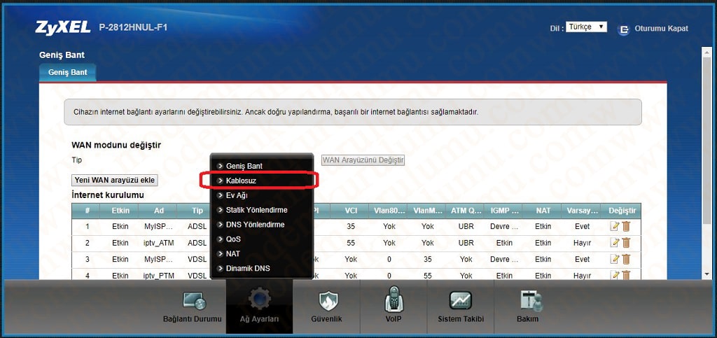 ZyXEL P-2812H Kablosuz Modem Kurulumu