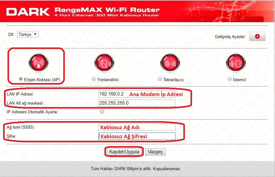 Dark RangeMAX WRT302 300Mbit Kablosuz Access Point Kurulumu