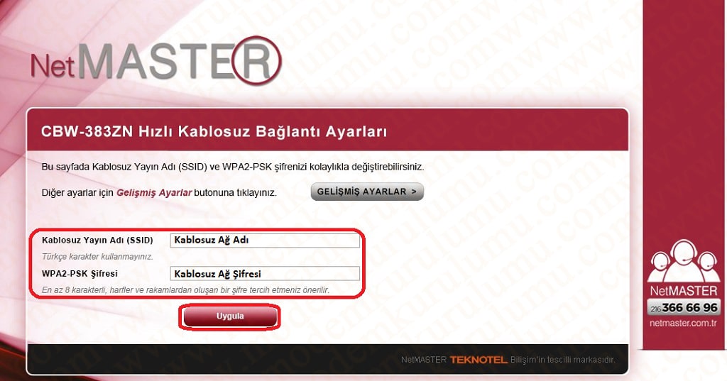 Netmaster CBW-383 ZN Kablosuz Ayarları