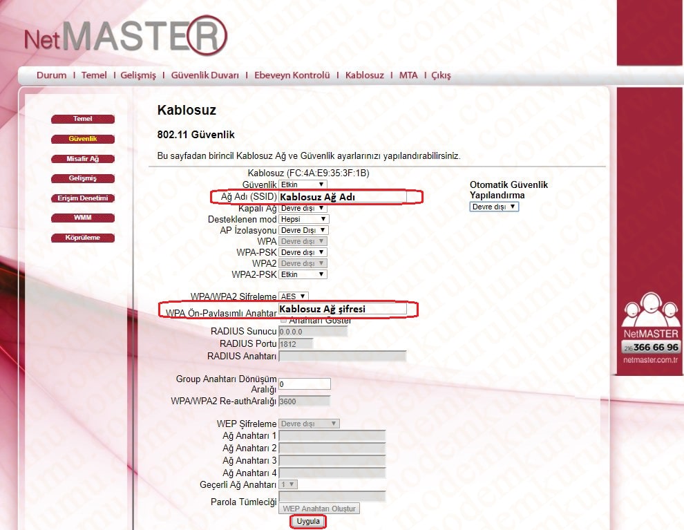 Netmaster CBW-383 ZN Kablosuz Ayarları